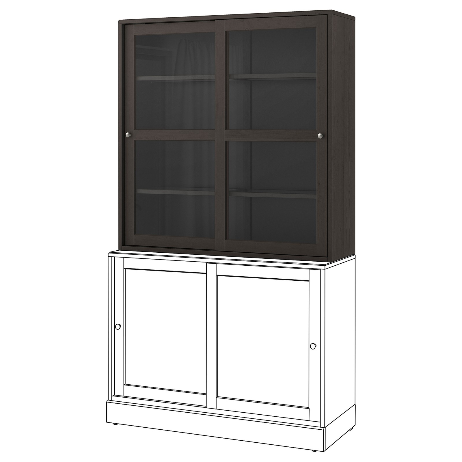 HAVSTA Glassdoor dark brown, 47 5/8x13 3/4x48 3/8" IKEA
