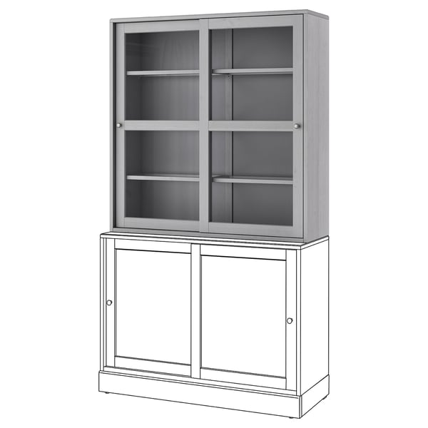 Havsta Glass Door Cabinet Gray 47 5 8x13 3 4x48 3 8 Ikea