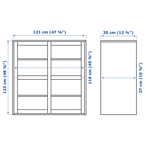HAVSTA Glass-door cabinet, white, 47 5/8x13 3/4x48 3/8 "
