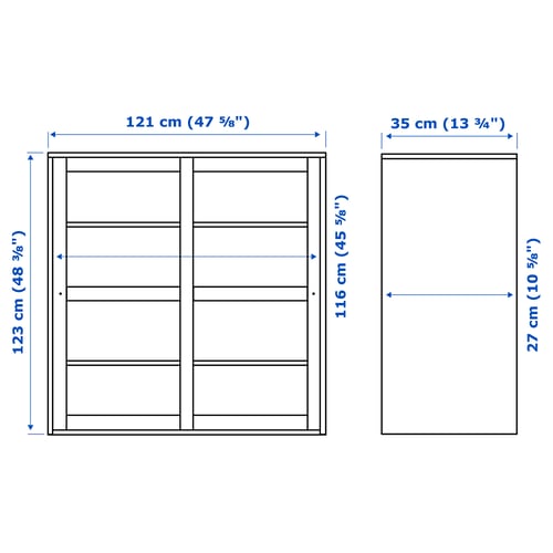 HAVSTA Glass-door cabinet with base, white clear glass, 475/8x145/8x523/4  - IKEA