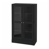 HAVSTA Glass-door cabinet with base, black/clear glass, 31 7/8x14 5/8x52 3/4 "