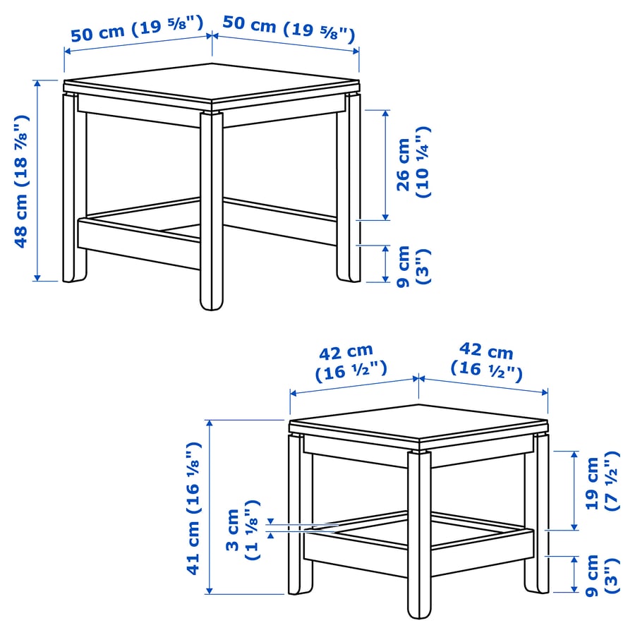 HAVSTA nesting tables, set of 2, black - IKEA US