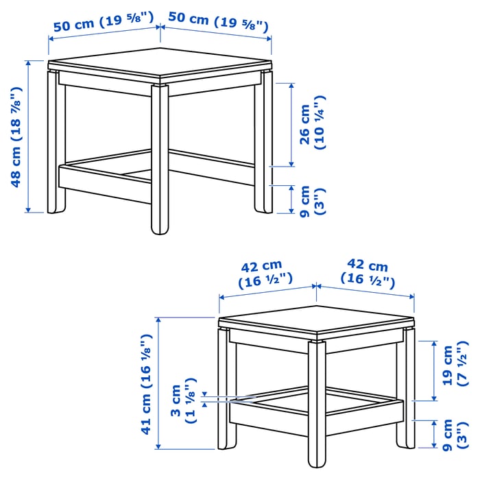 HAVSTA nesting tables, set of 2, dark brown IKEA