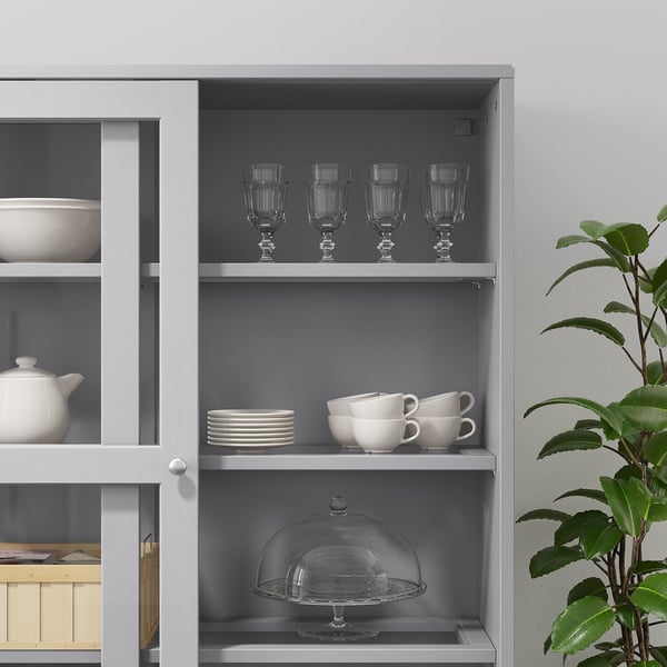 Havsta Storage With Sliding Glass Doors Gray 95 1 4x18 1 2x83 1