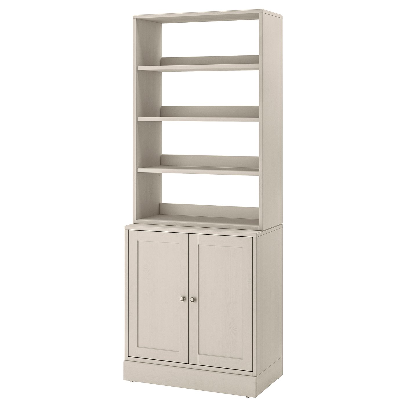 HAVSTA cabinet with base, gray-beige, 317/8x181/2x35