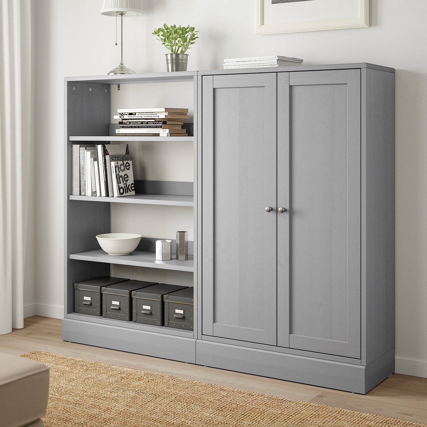 HAVSTA storage combination, gray, 633/4x145/8x523/4" IKEA