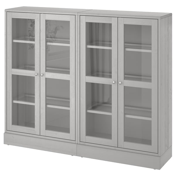 Havsta Storage Combination W Glass Doors Gray Ikea