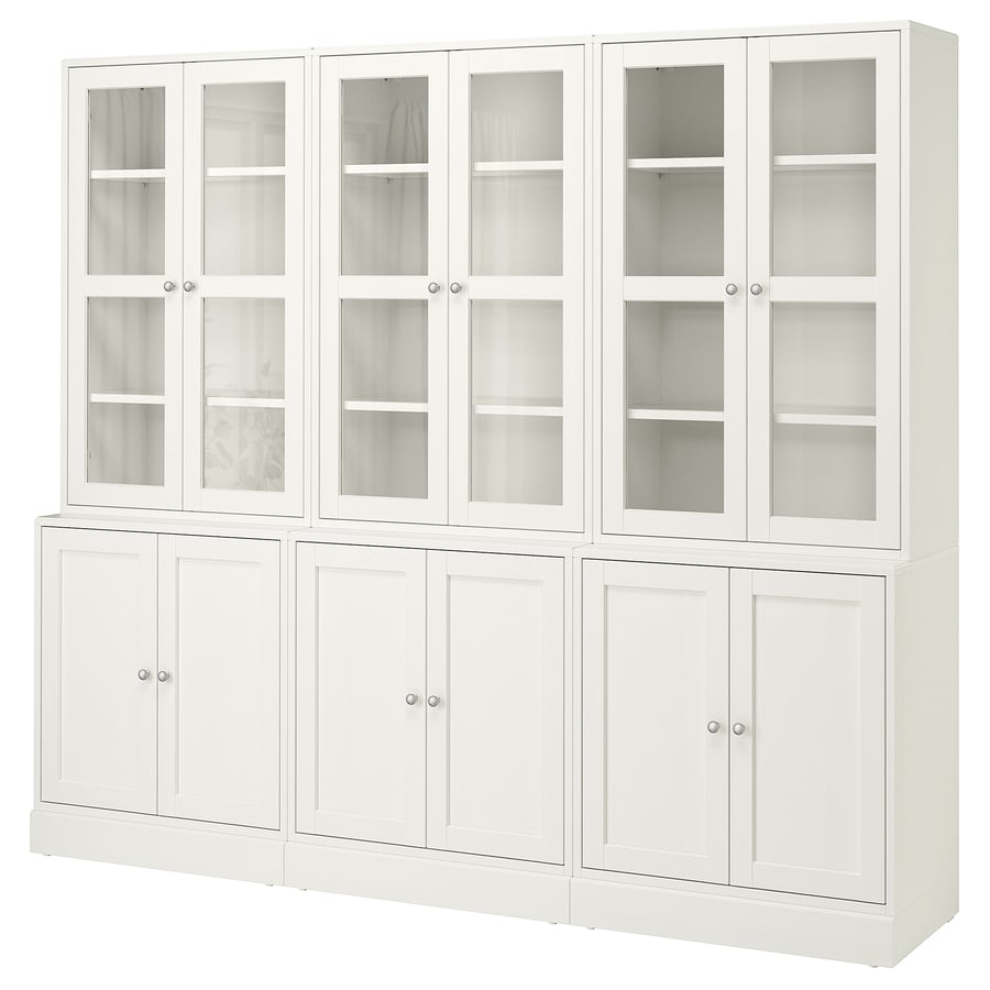 HAVSTA Storage combination w/glass doors, white, 955/8x181/2x831/2" IKEA