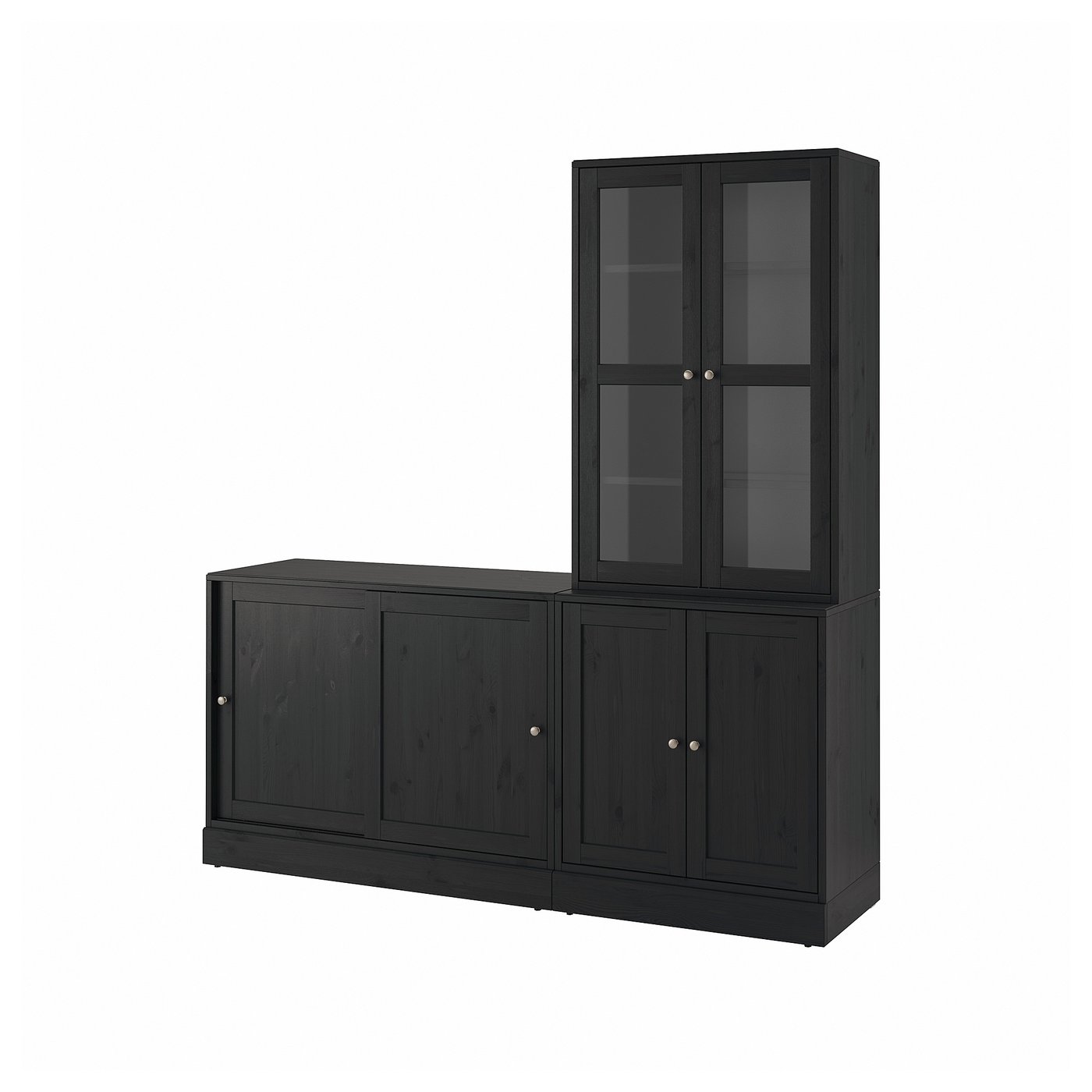HAVSTA Storage combination w sliding doors - black 79 1/2x18 1/2x83 1/2 "