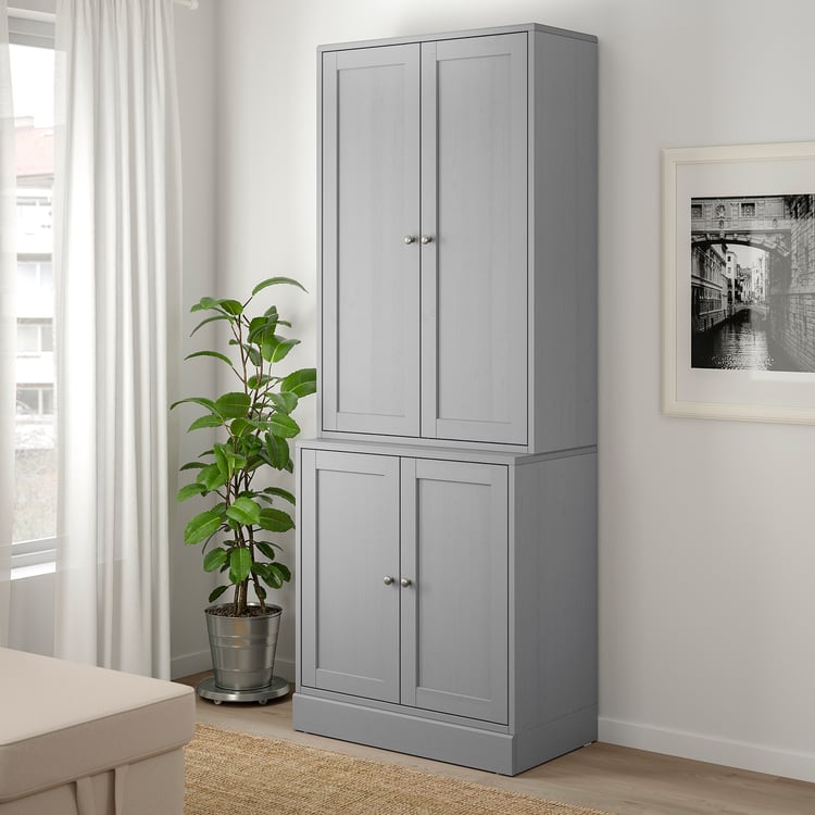 HAVSTA storage combination with doors, gray, 317/8x181/2x831/2" IKEA
