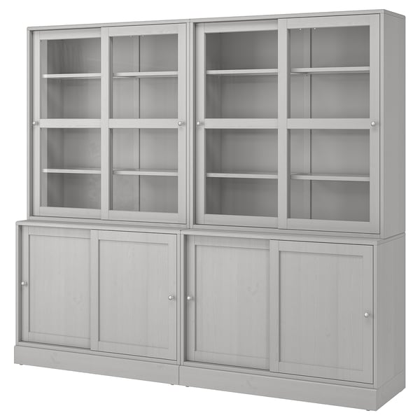 Havsta Storage With Sliding Glass Doors Gray 95 1 4x18 1 2x83 1 2 Ikea