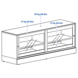 HAVSTA TV storage combination/glass doors, gray-beige, 126 3/4x18 1/2x83 1/2 "