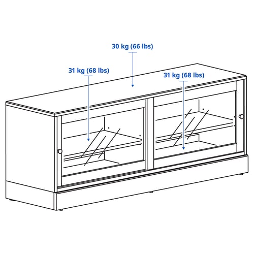 Illustration with measurements for the product: HAVSTA.