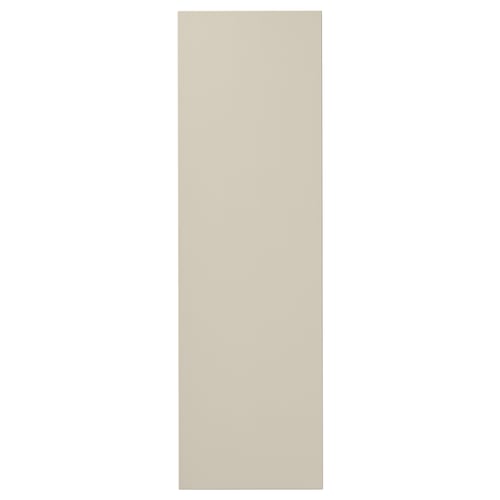 Beige HAVSTORP cabinet door with smooth front, modern design, acrylic paint, fiberboard, moisture-resistant.