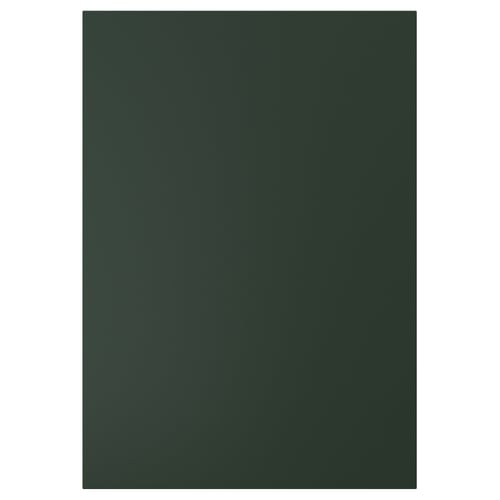 Dark green, rectangular cabinet door with smooth finish.