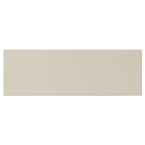 HAVSTORP beige cabinet front, smooth, rectangular, modern, 25-year guarantee.