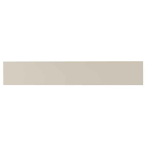 A beige, rectangular kitchen cabinet front made of fiberboard. The minimalist design is ideal for modern kitchens.