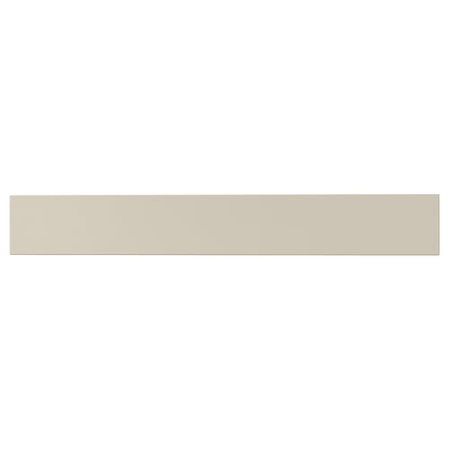HAVSTORP beige kitchen cabinet, smooth and sleek, rectangular design.
