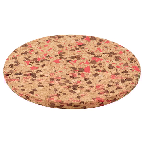 HEAT Trivet, cork patterned/bright red, 7 "