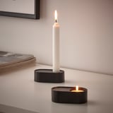 HEDERVÄRD Candlestick/tealight holder, black, 1 "