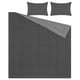 HEDFRYLE grey bedding set, recycled polyester, square quilt and pillows, reversible.