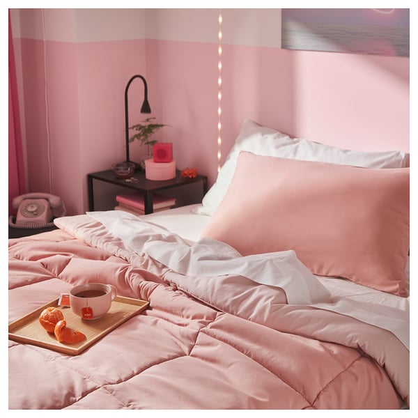 HEDFRYLE Comforter set, pink, Twin/Twin X-long