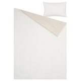 HEDFRYLE Comforter set, white/beige, Twin/Twin X-long