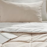 HEDFRYLE Comforter set, white/beige, Twin/Twin X-long