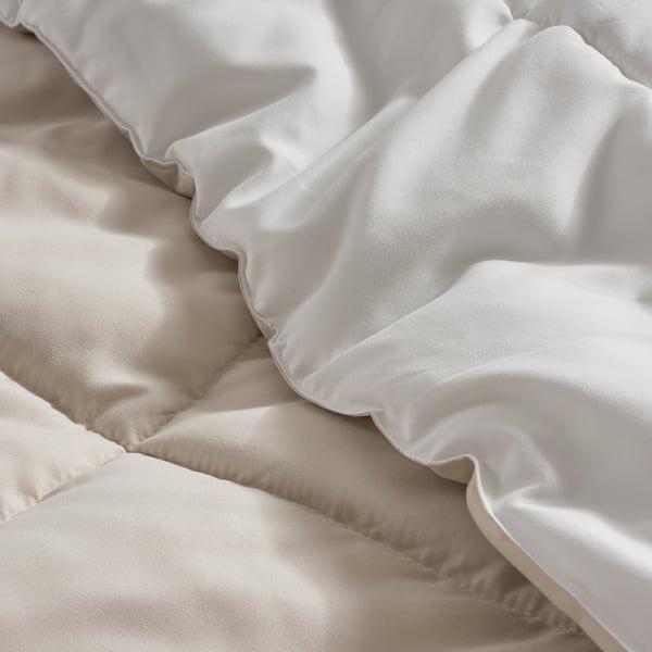 HEDFRYLE Comforter set, white/beige, Twin/Twin X-long