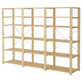 HEJNE 3 section shelving unit, softwood, 90 1/2x19 5/8x67 3/8 "