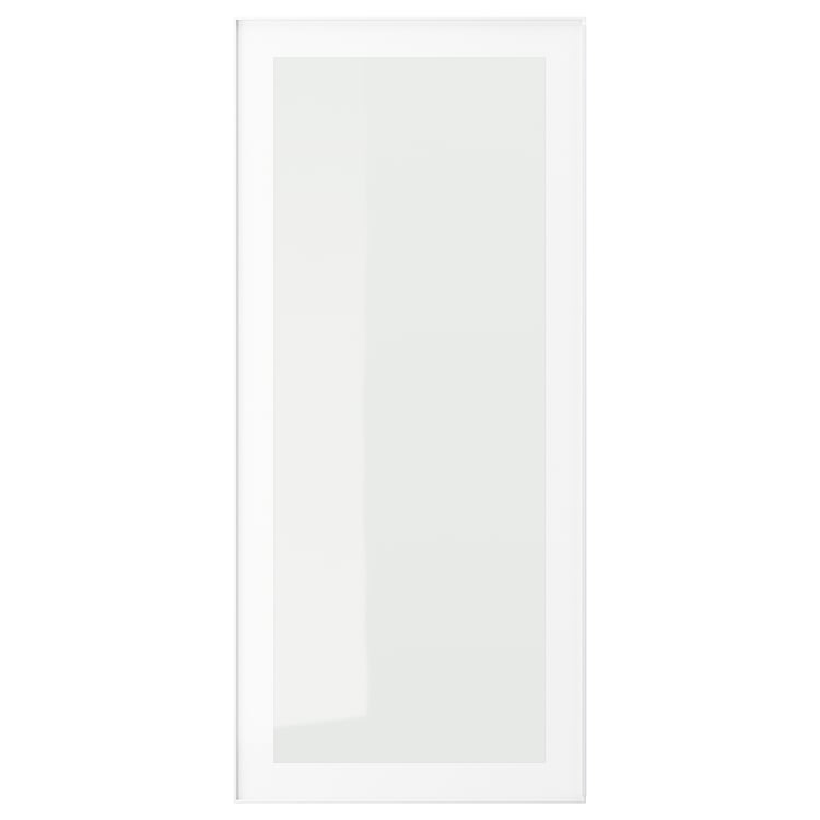 HEJSTA glass door, white/clear glass, 18x40" IKEA