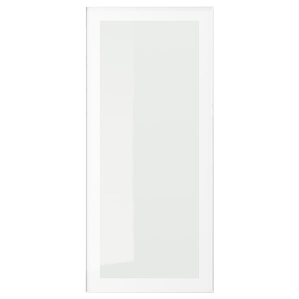 HEJSTA Glass door, white/clear glass, 18x40 "