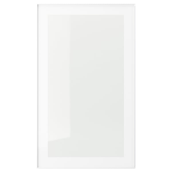 HEJSTA Glass door, white/clear glass, 18x30 "