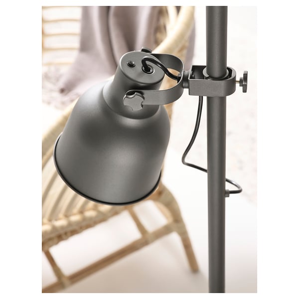 HEKTAR Floor lamp w/3spots and LED bulbs, dark gray IKEA