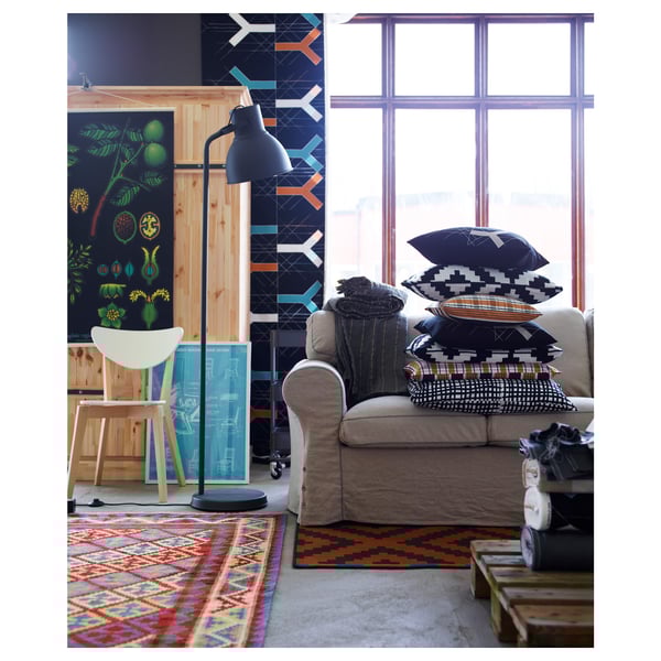 Hektar Floor Lamp With Led Bulb Dark Gray Ikea