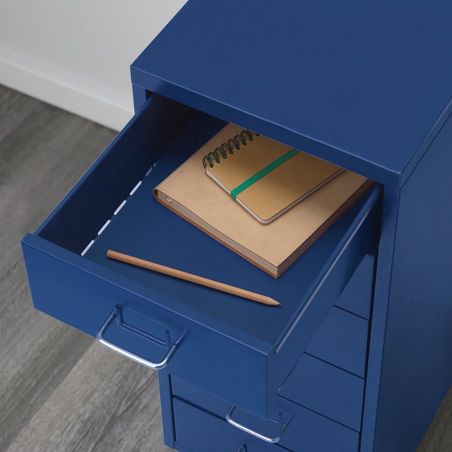 HELMER drawer unit on casters, blue, 11x271/8" IKEA