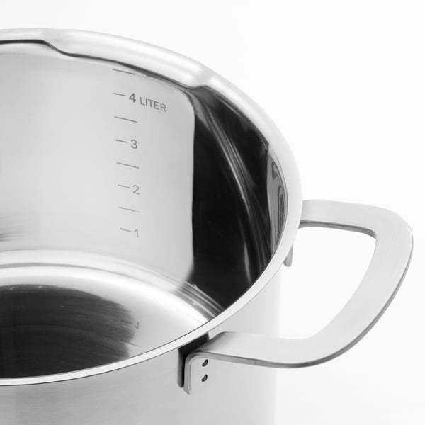 HEMKOMST Pot with lid, stainless steel/glass, 5.3 qt - IKEA