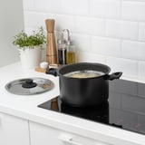 HEMLAGAD 6-piece cookware set, black