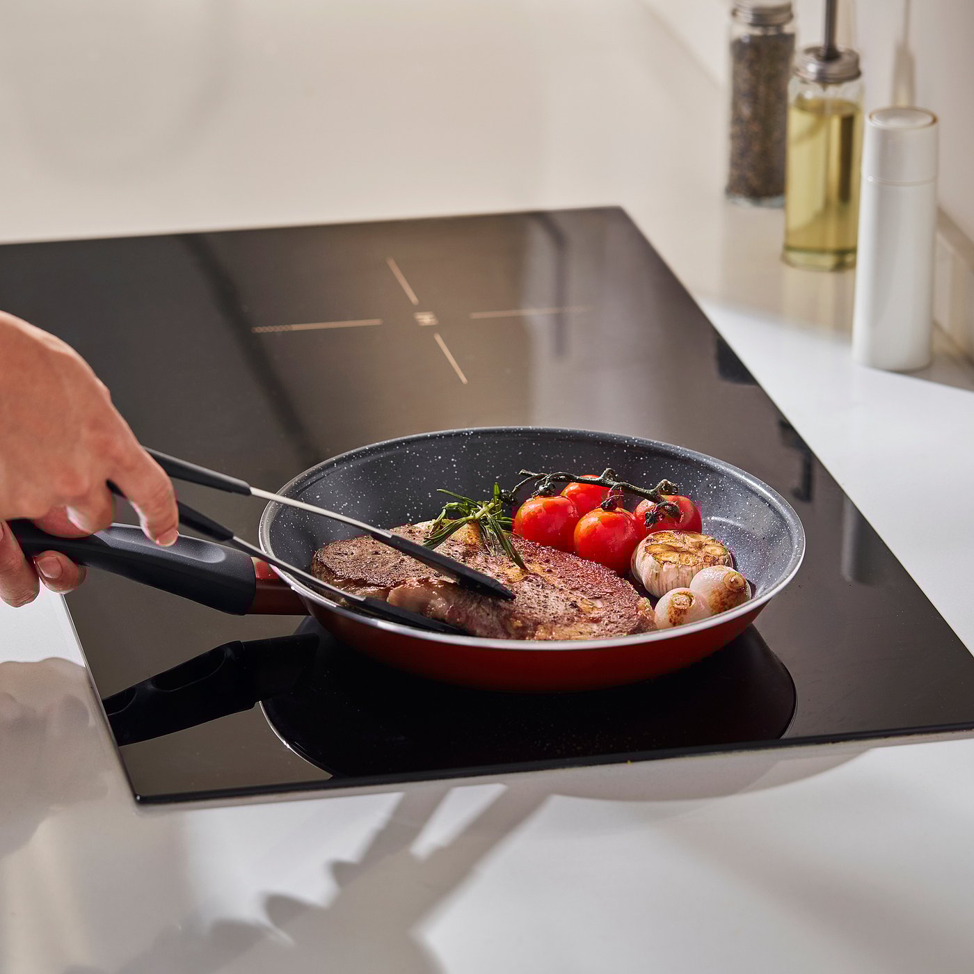 Frying pan, non-stick coating red 5