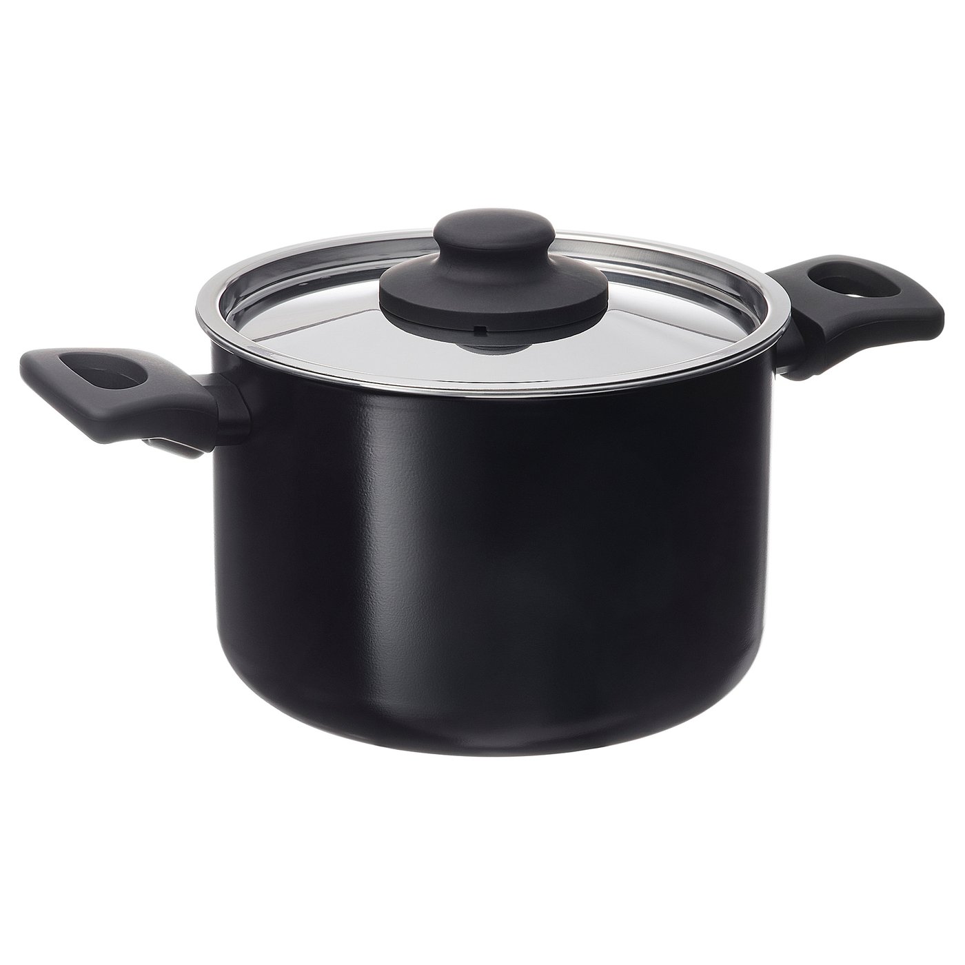 Pot With Lid, Non-Stick Coating Black