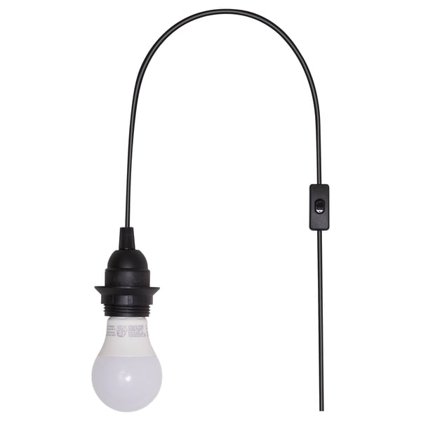 Hemma Cord Set With Switch And Led Bulb Black Ikea