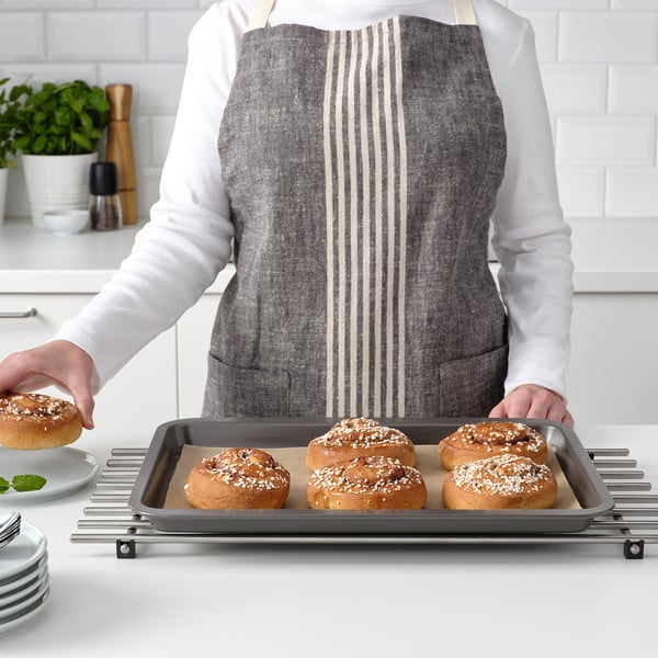 HEMMABAK Baking sheet, gray, 16x12 "