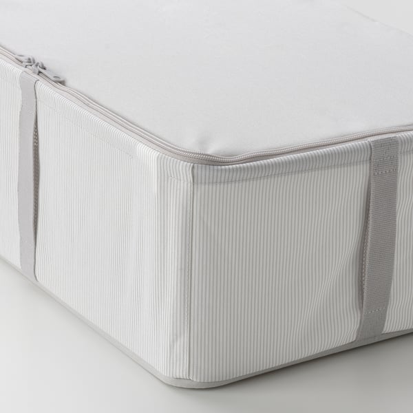 HEMMAFIXARE Storage case, fabric stripe/white/gray, 13 ½x20x7 ½ "