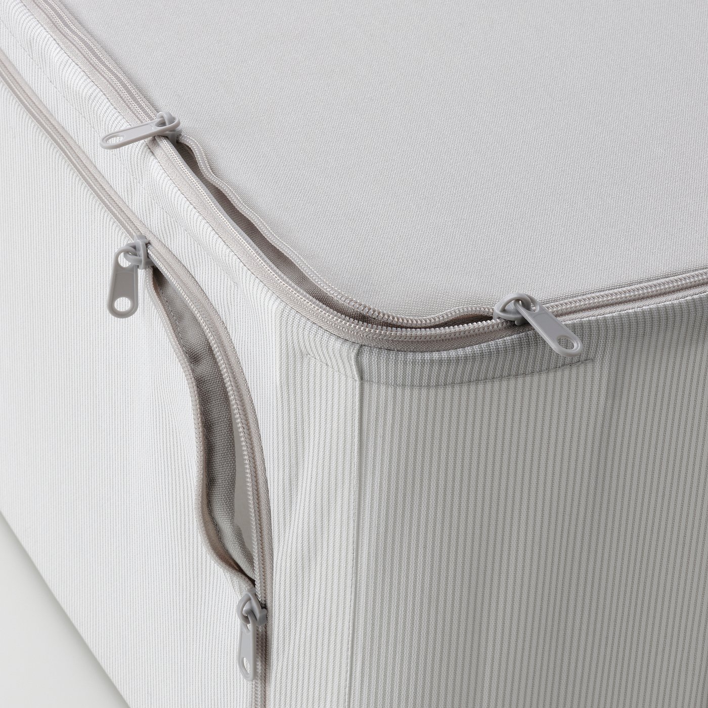 IKEA ヘマフィクサレ　６個 HEMMAFIXARE storage case, fabric stripe/white/gray, 13