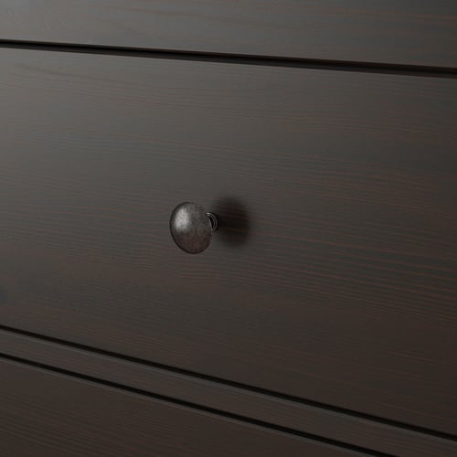 HEMNES 2-drawer chest, black-brown, 21 1/4x26 "