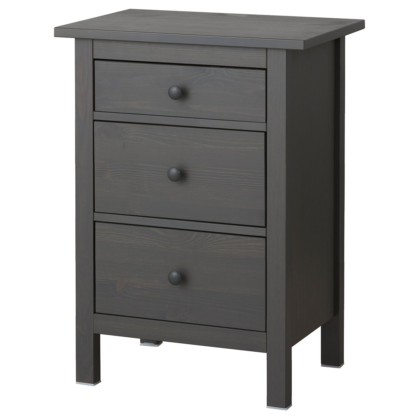 HEMNES 3-drawer dresser, dark gray stained, 227/8x311/8