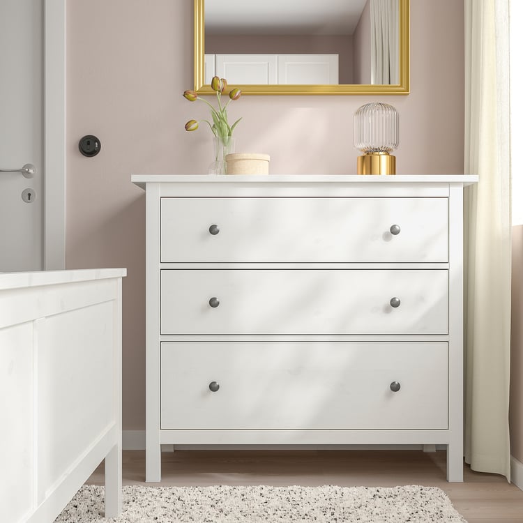 HEMNES 3-drawer dresser, white stain, 421/2x373/4" - IKEA