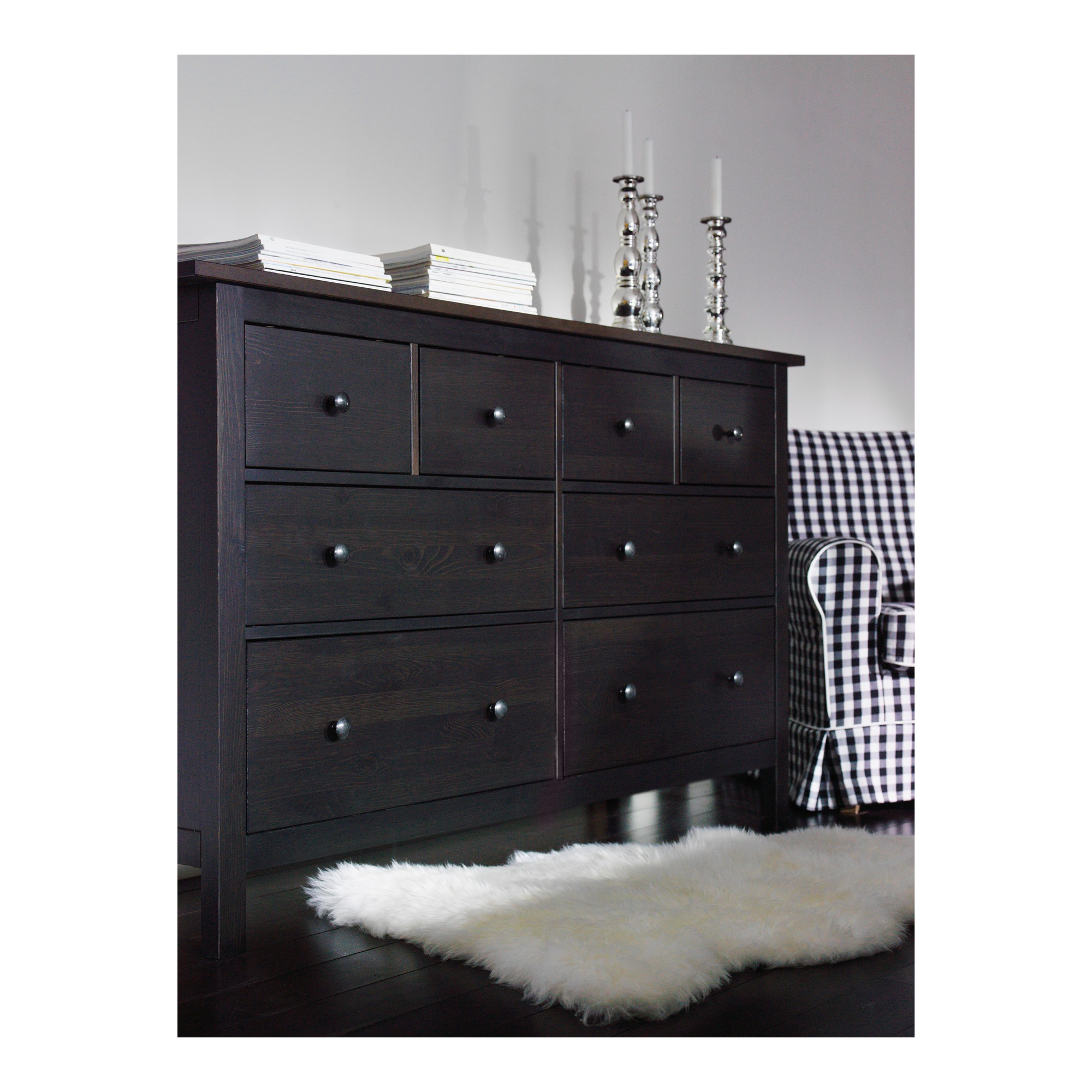 HEMNES 8drawer dresser, blackbrown, 63x37 3/8" IKEA