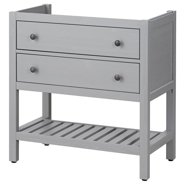 HEMNES Bathroom vanity with 2 drawers, gray, 30 "