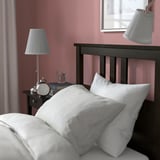 HEMNES Bed frame, black-brown/Lönset, Twin